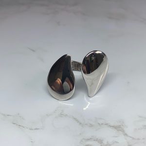 DVF silver tone open ring